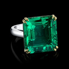 GIA Certified 21.05 Carat Octagonal Step Cut Natural Emerald