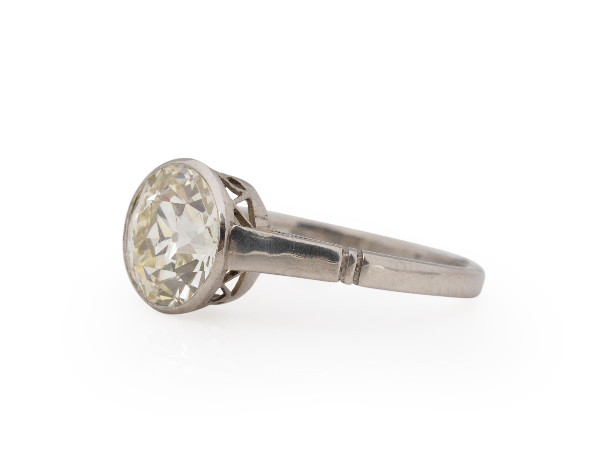 Old European Cut GIA Certified 2.11 Carat Art Deco Diamond Platinum Engagement Ring For Sale