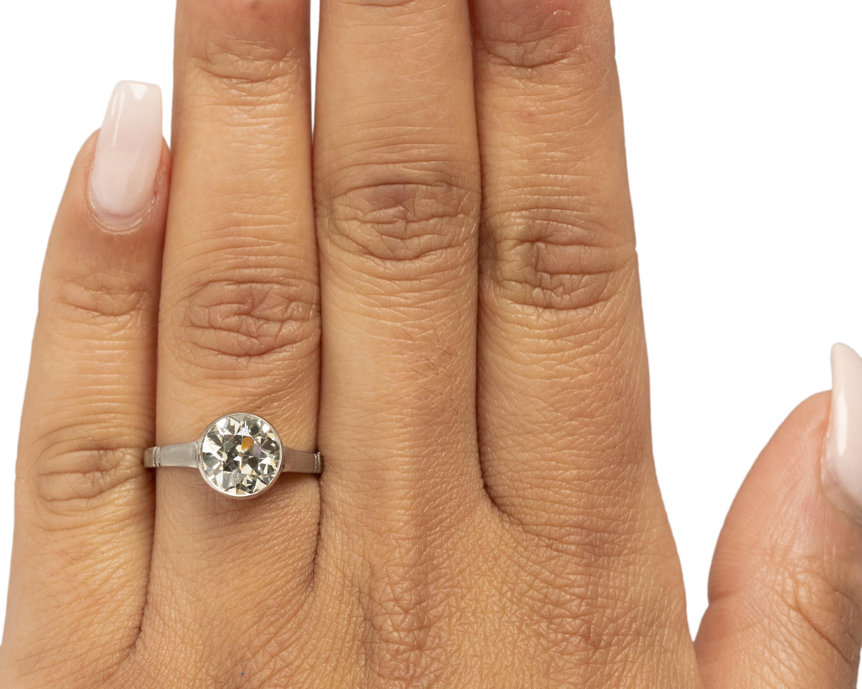 Bague de fiançailles Art déco en platine avec diamants de 2,11 carats certifiés GIA Pour femmes en vente