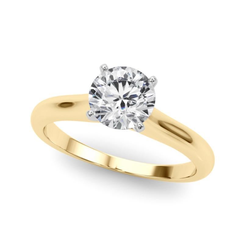 Women's GIA Certified 2.11ct Round Slim Band Classic Solitaire Diamond Ring For Sale