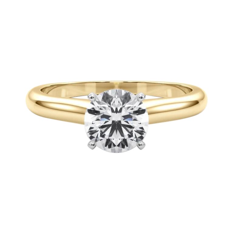 GIA Certified 2.11ct Round Slim Band Classic Solitaire Diamond Ring