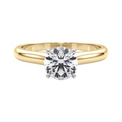 GIA Certified 2.11ct Round Slim Band Classic Solitaire Diamond Ring