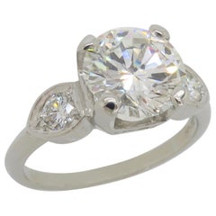 GIA Certified 2.12 Carat Diamond Engagement Ring Made in Platinum