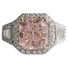 GIA Certified 2.12 Carat Fancy Light Purplish Pink Diamond Ring, Internally Flaw