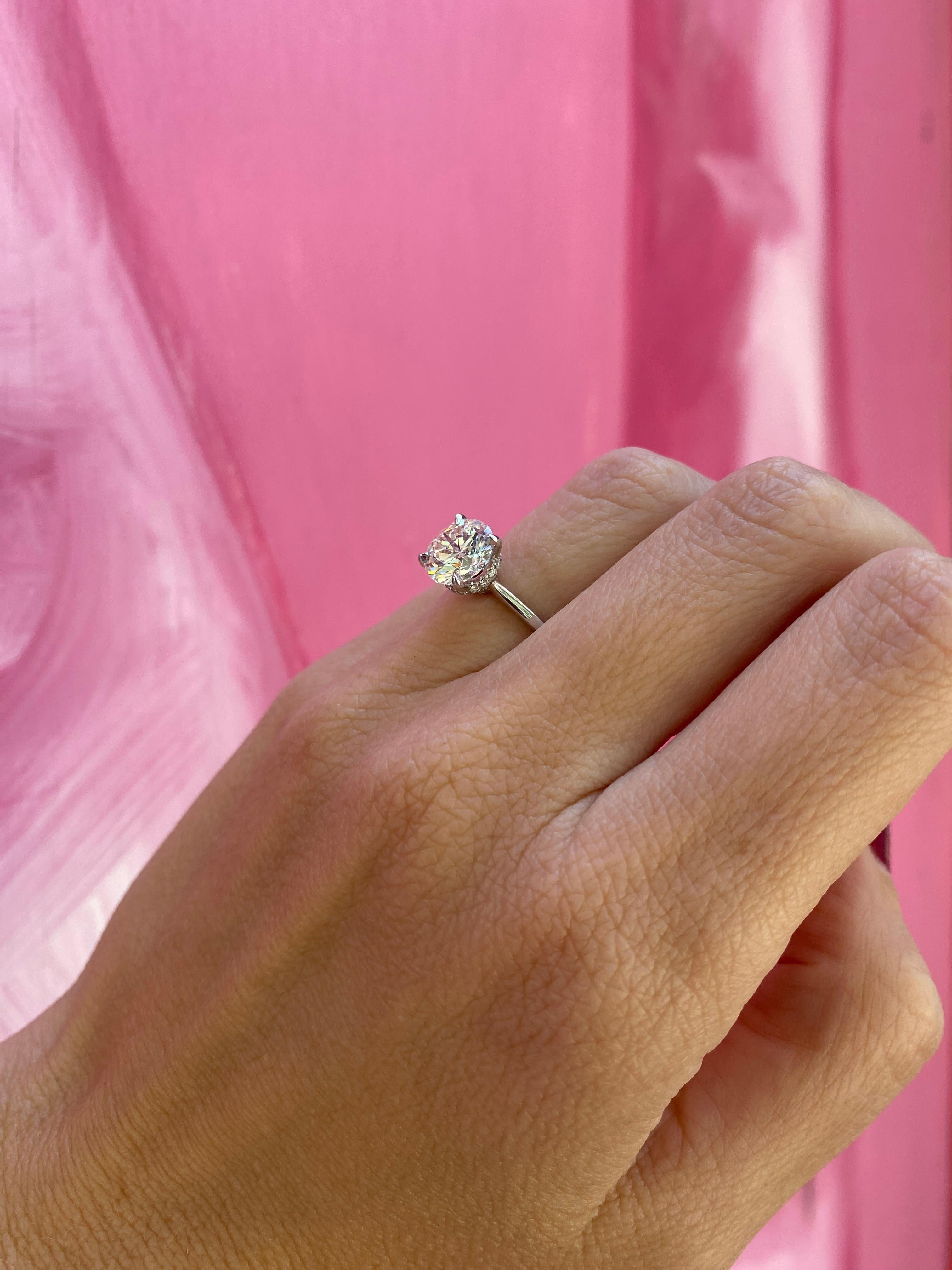 GIA-zertifizierter 2.12 Karat natürlicher runder Brillant-Diamant-Verlobungsring 6
