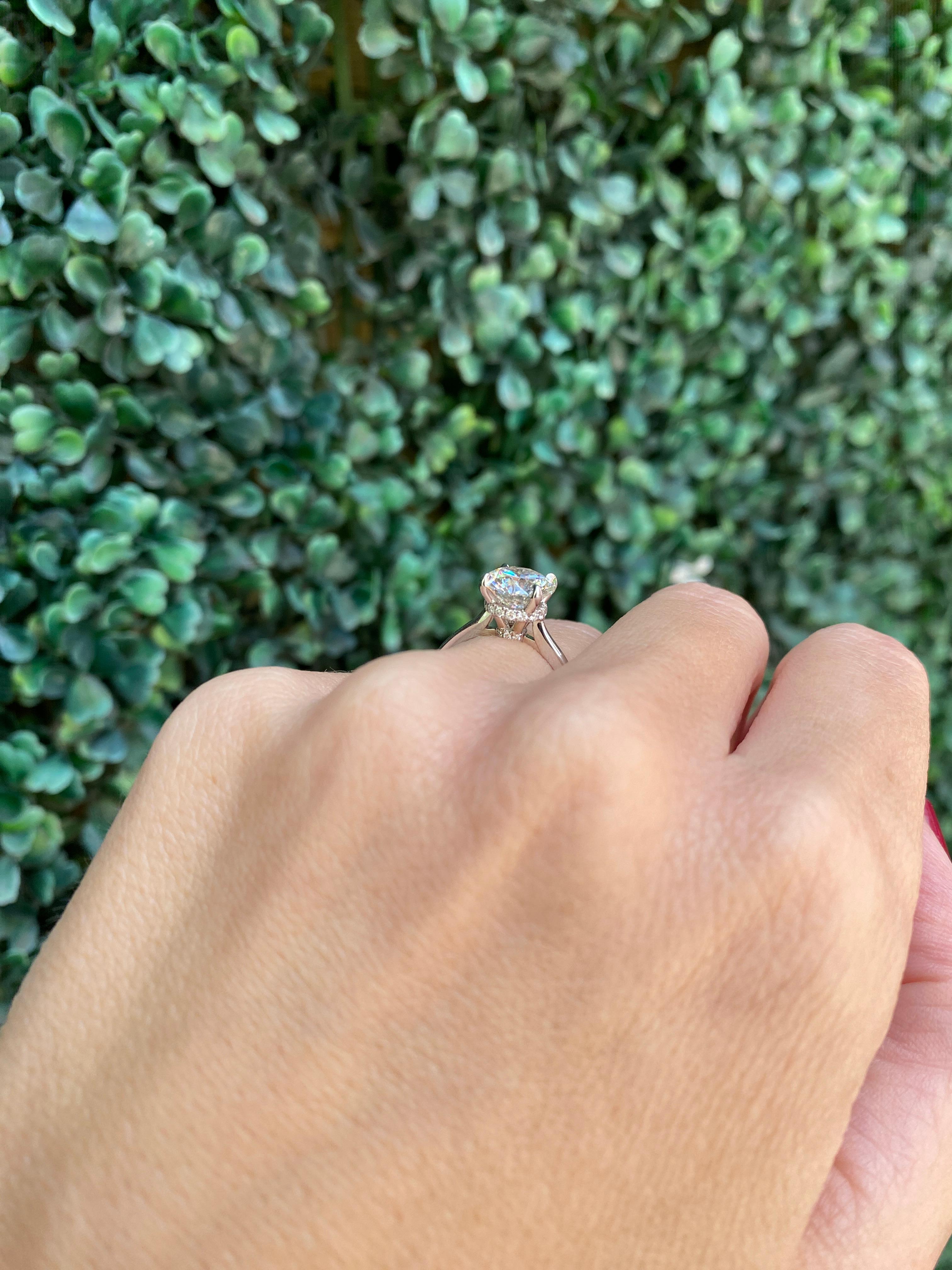 GIA-zertifizierter 2.12 Karat natürlicher runder Brillant-Diamant-Verlobungsring 10