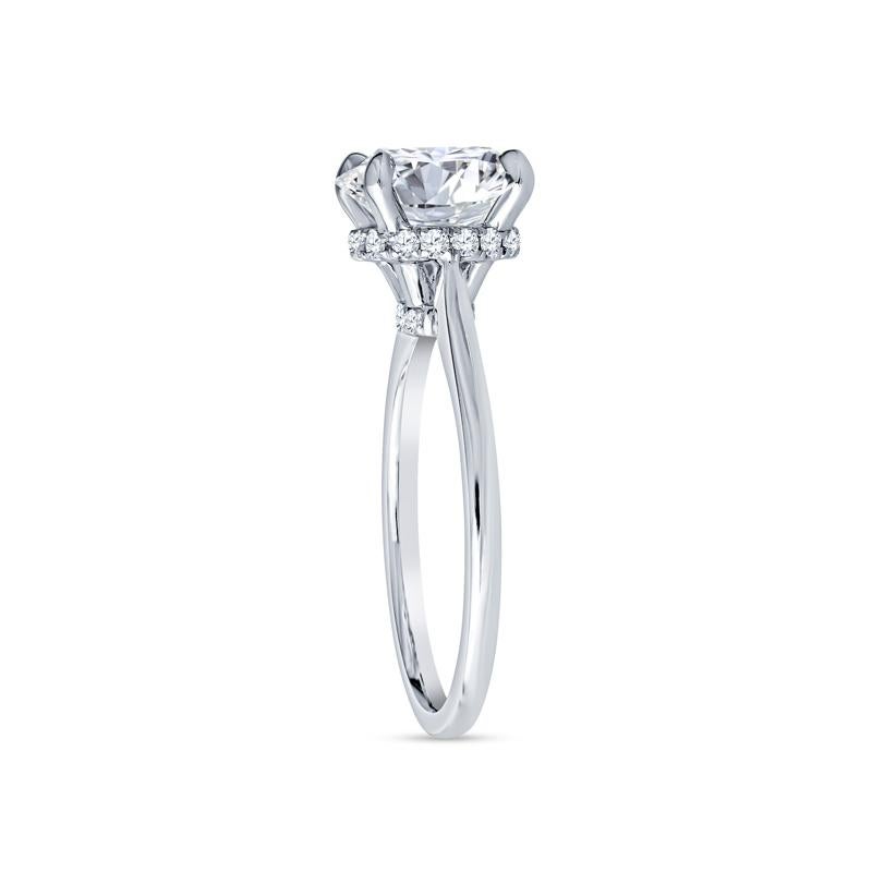 GIA-zertifizierter 2.12 Karat natürlicher runder Brillant-Diamant-Verlobungsring (Rundschliff)