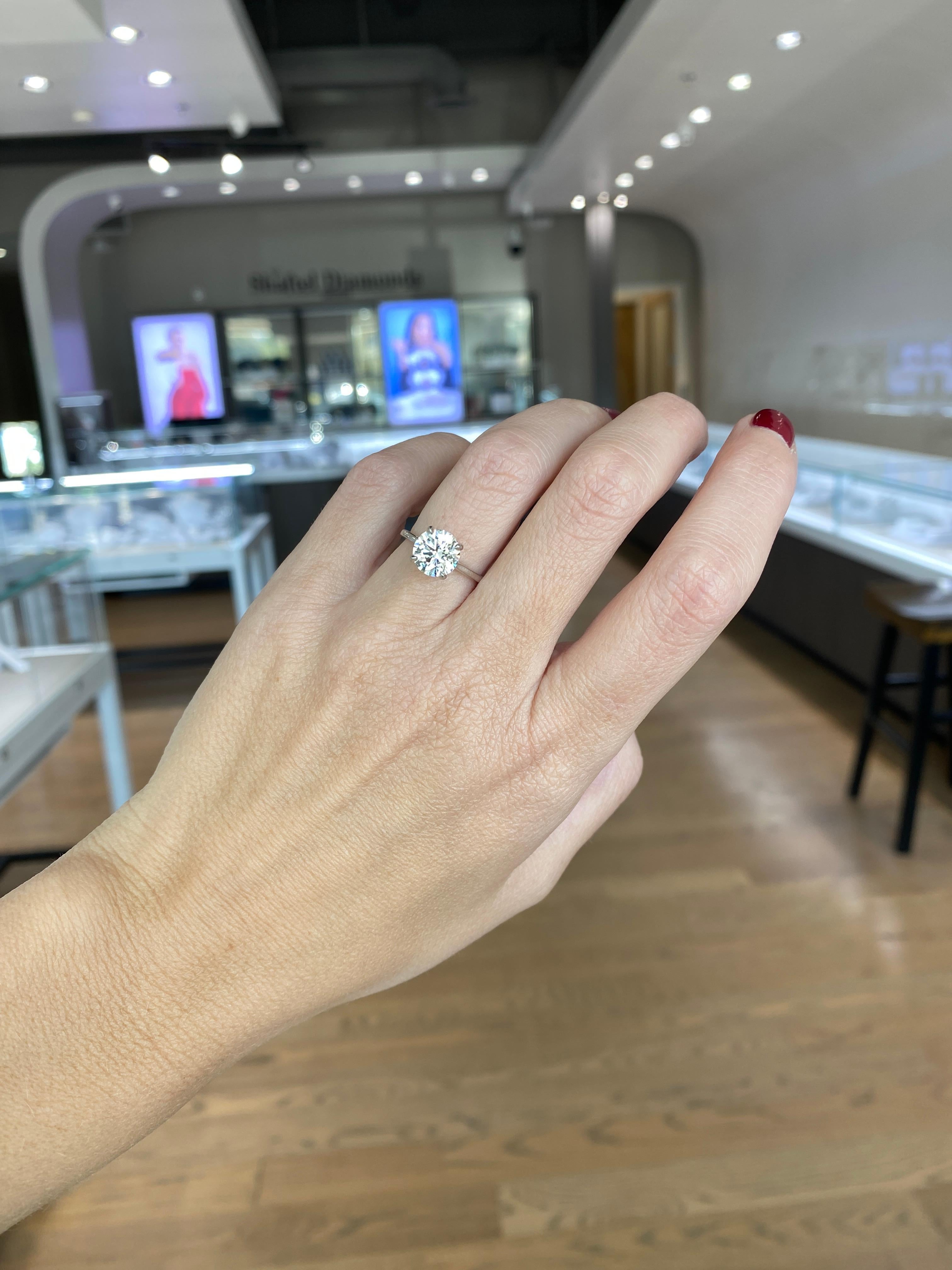GIA-zertifizierter 2.12 Karat natürlicher runder Brillant-Diamant-Verlobungsring 3