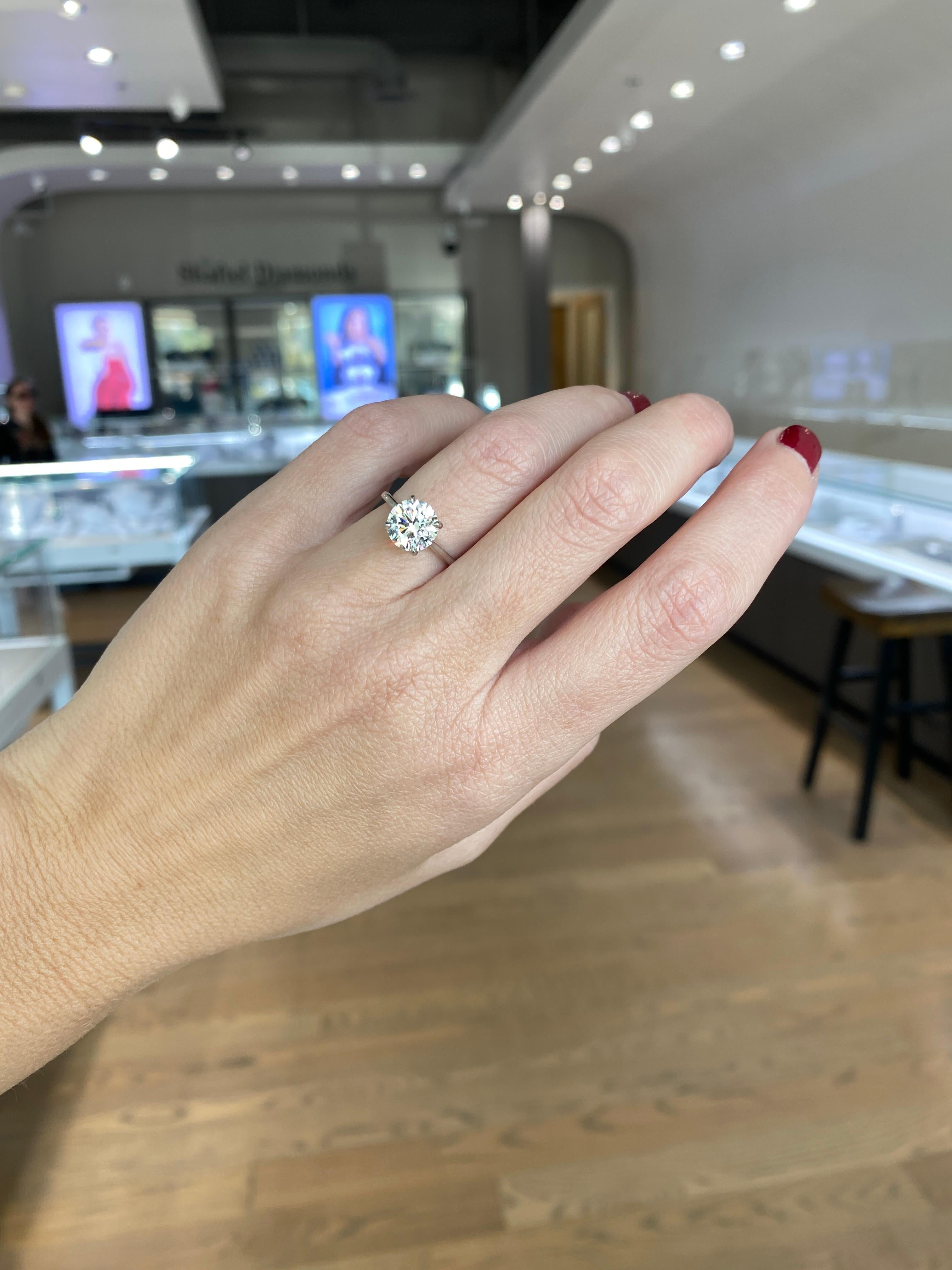 GIA-zertifizierter 2.12 Karat natürlicher runder Brillant-Diamant-Verlobungsring 4