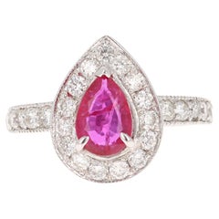 GIA Certified 2.12 Ruby Diamond 18 Karat White Gold Ring