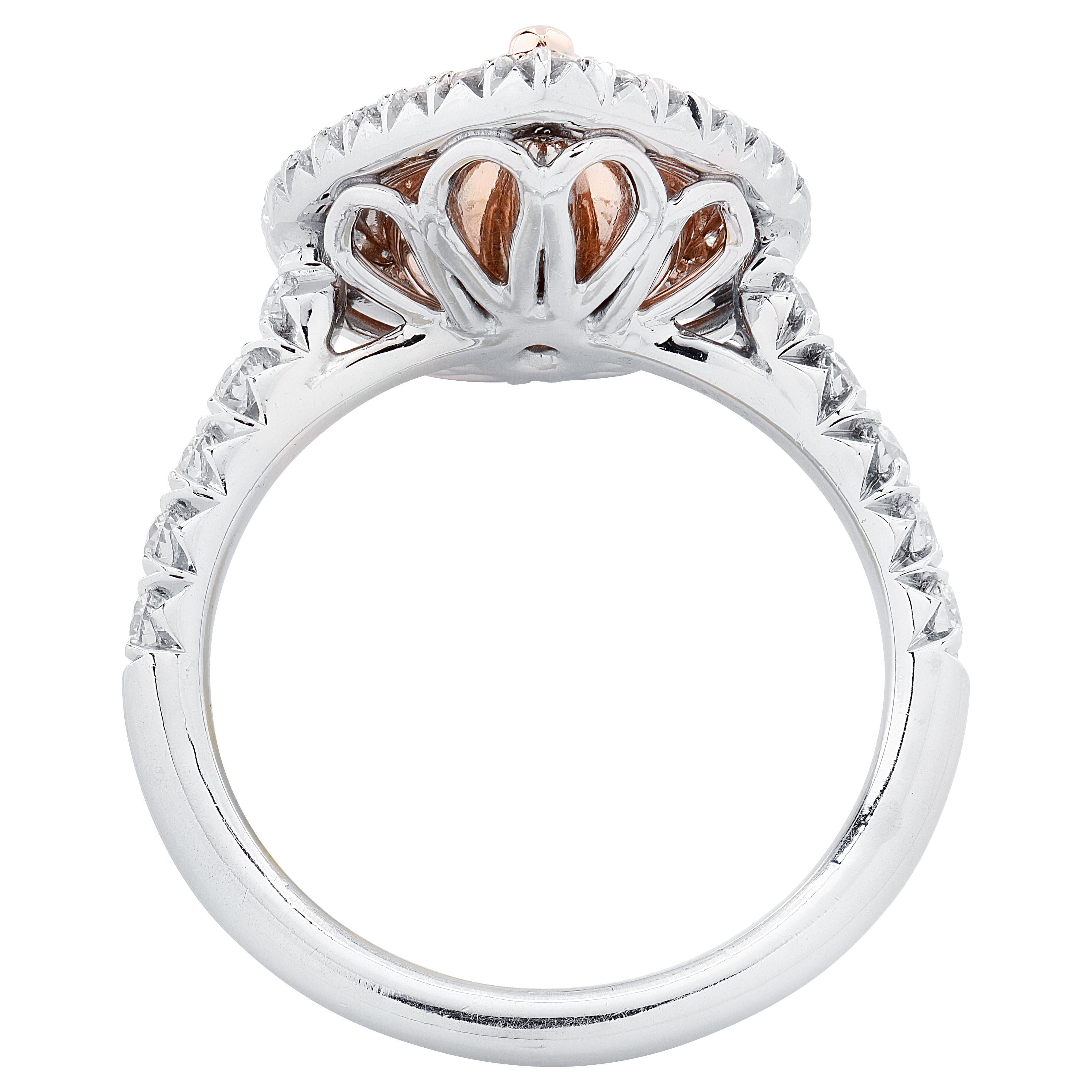 Moderne Bague en diamant rose de 2,12 ct certifiée GIA en vente