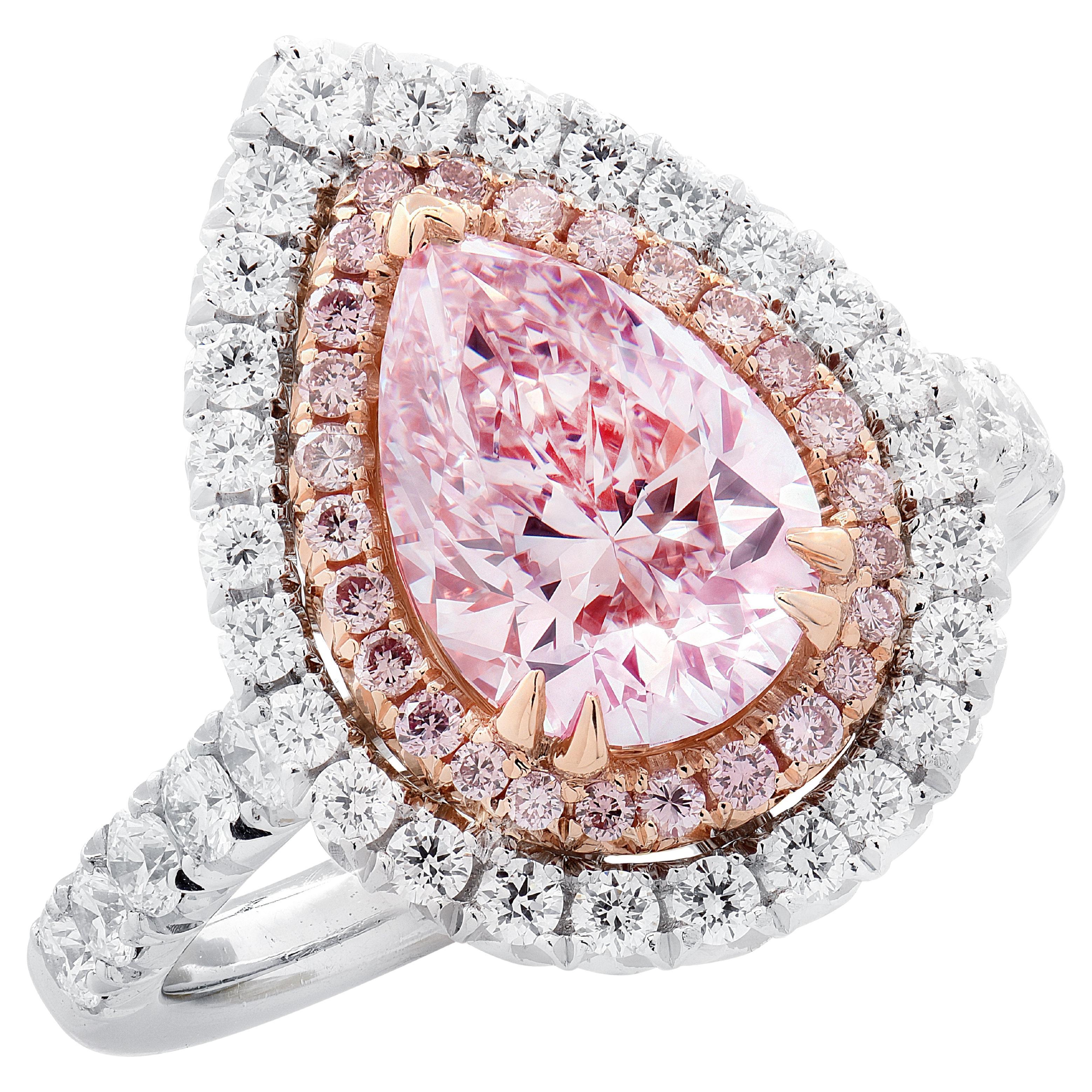 Bague en diamant rose de 2,12 ct certifiée GIA en vente