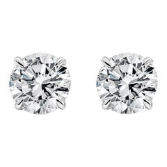 GIA-zertifizierte 2,13 Karat insgesamt, Diamant-Ohrstecker im runden Brillantschliff