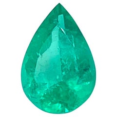 GIA Certified 2.13 Carat Pear Shape F2 Emerald
