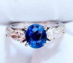 GIA Certified 2.13ct Sapphire Diamonds Ring Platinum*