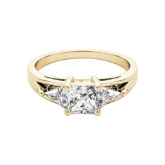 GIA-zertifizierter 2,14 Karat Prinzessin Trillion Ost-West Diamantring