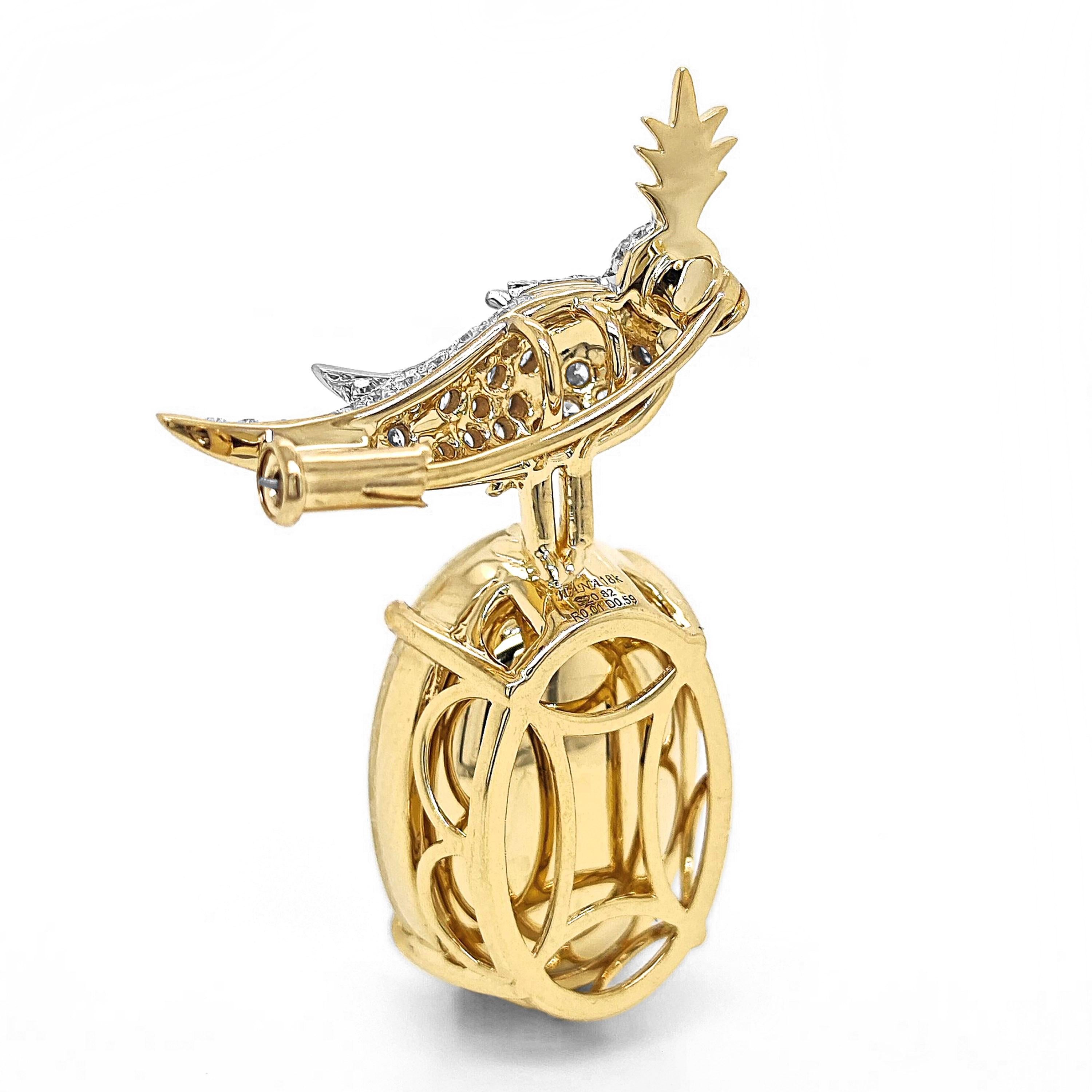 Taglio misto Ciondolo in oro giallo con zaffiro e diamante bianco certificato GIA da 21,41 carati in vendita