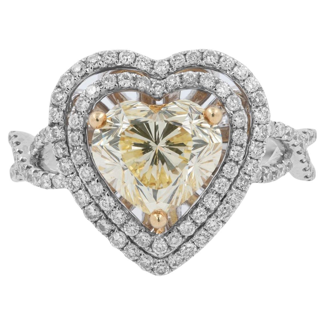  GIA-certified 2.15 Carat Heart-Shaped Diamond Ring