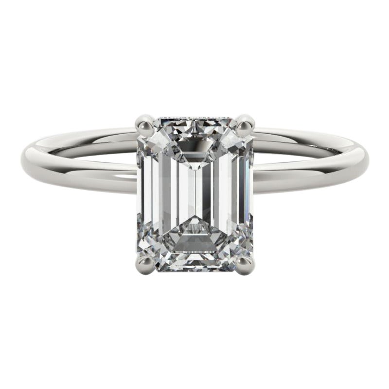 Anello con diamante solitario a forma di aureola nascosta da 2,15 carati certificato GIA