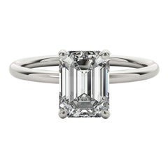 Anello con diamante solitario a forma di aureola nascosta da 2,15 carati certificato GIA