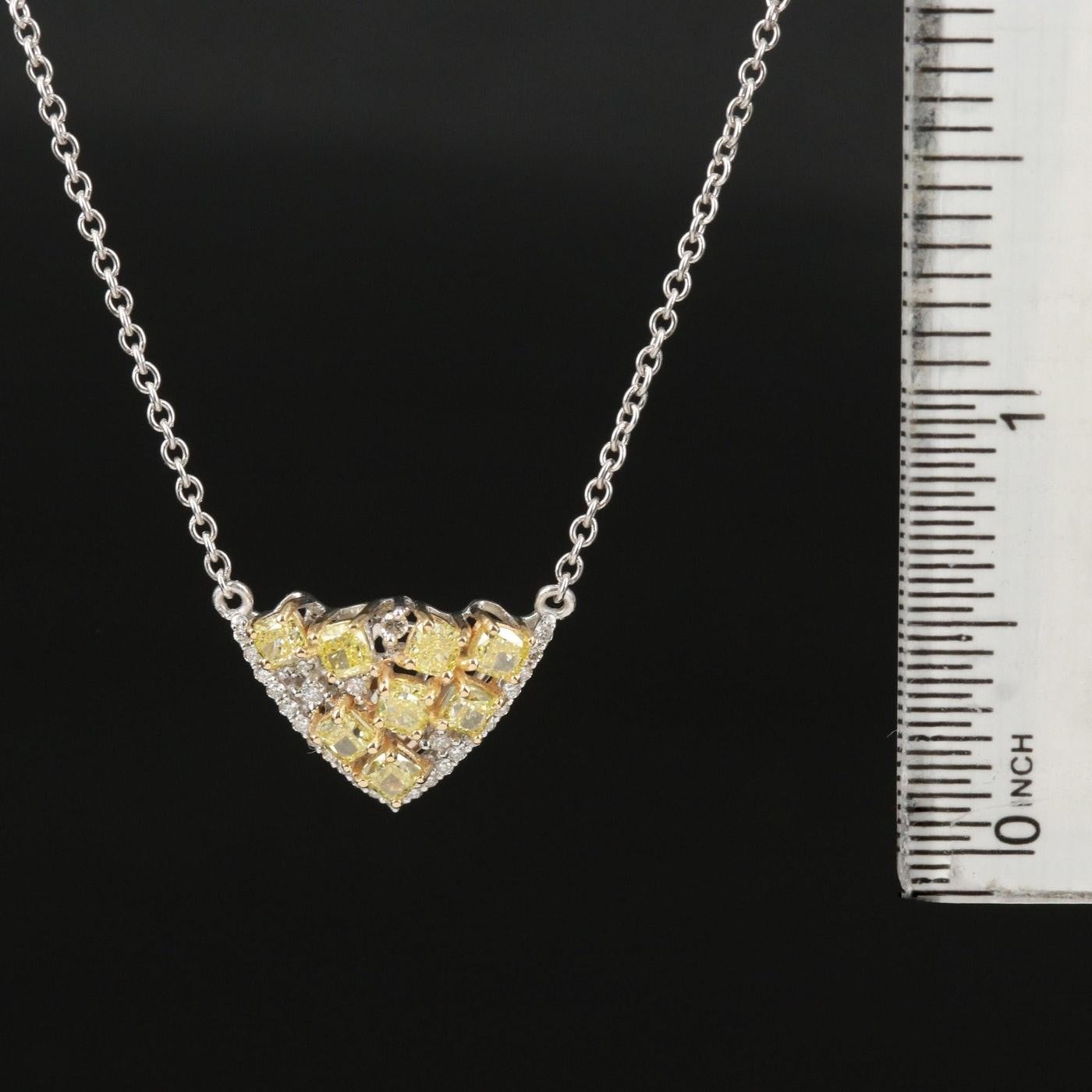 GIA-zertifizierte 2,15 Karat Fancy Diamant-Halskette / 18K Gold 1