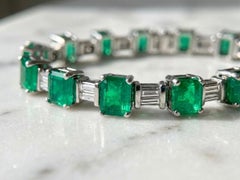 Bracciale con diamante smeraldo colombiano da 21,50 carati certificato GIA