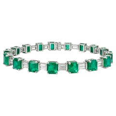 Bracciale con diamante smeraldo colombiano da 21,50 carati certificato GIA