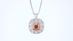 GIA zertifiziert, 2,15ct Natural Fancy Pinkish Brown Cushion cut Diamantring 18KT.