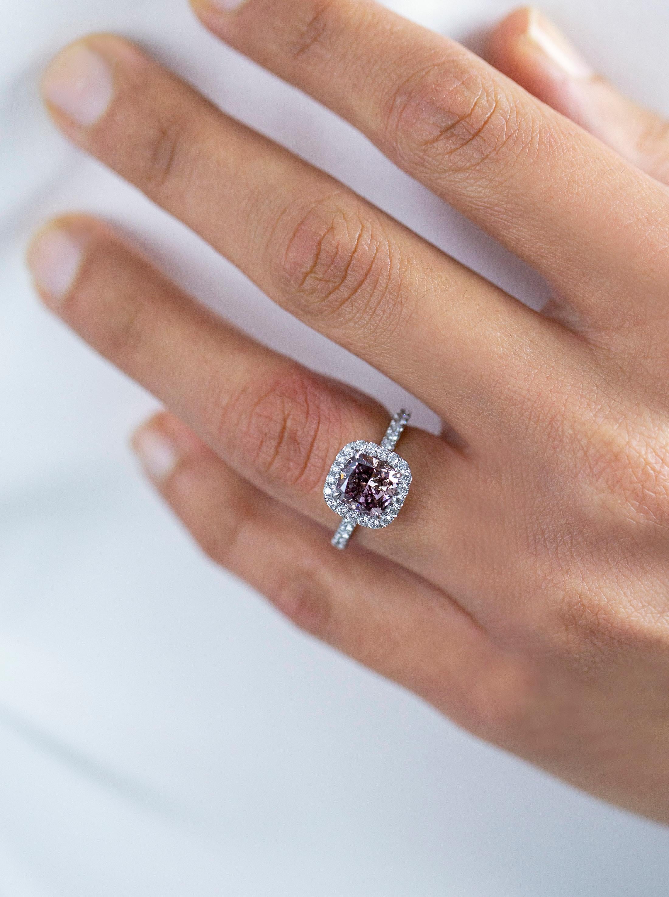 pink diamond cushion cut