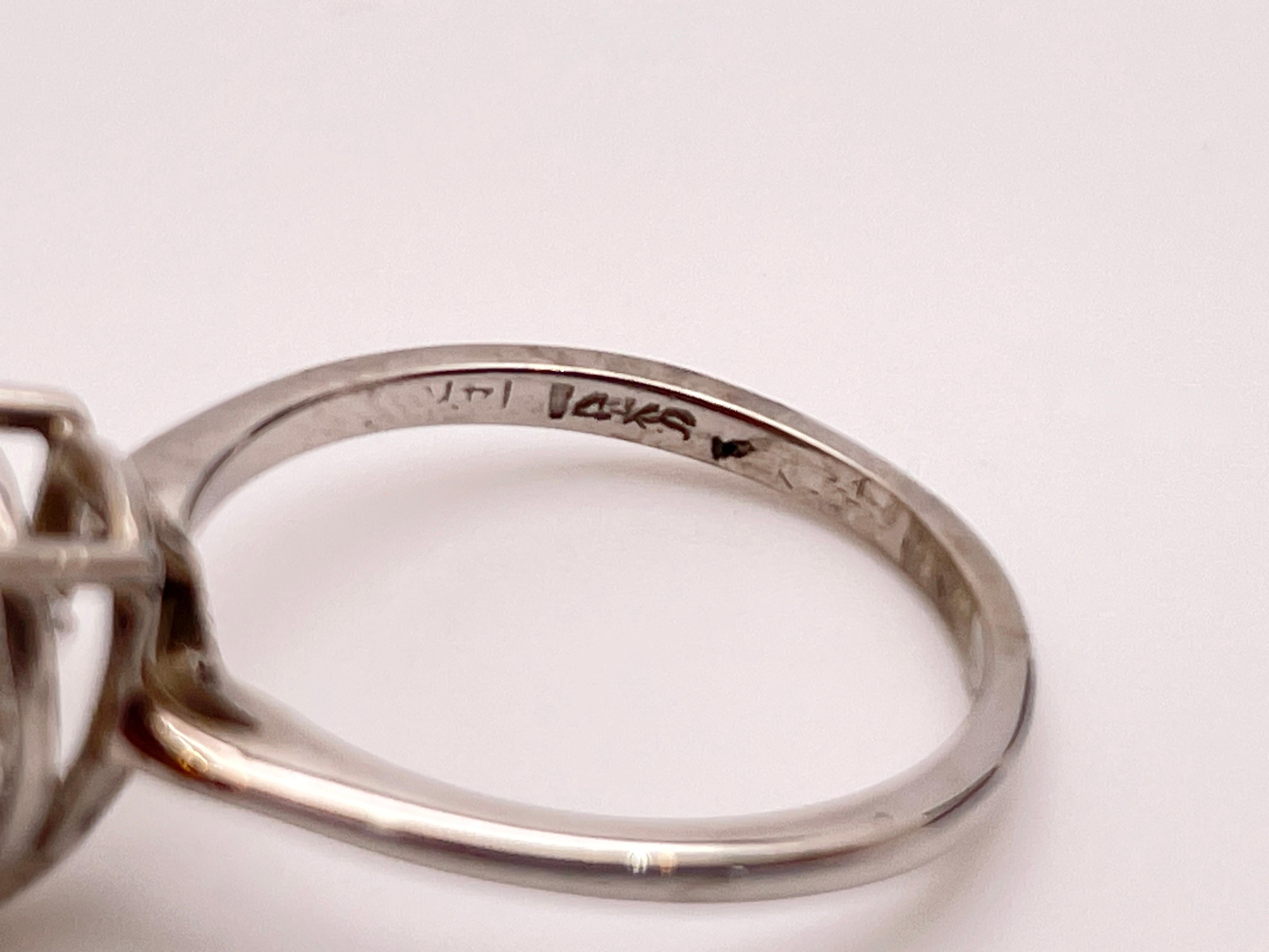 Anillo de compromiso de oro blanco de 14 quilates con diamante en forma de pera de 2,16 quilates certificado por el GIA en venta 2
