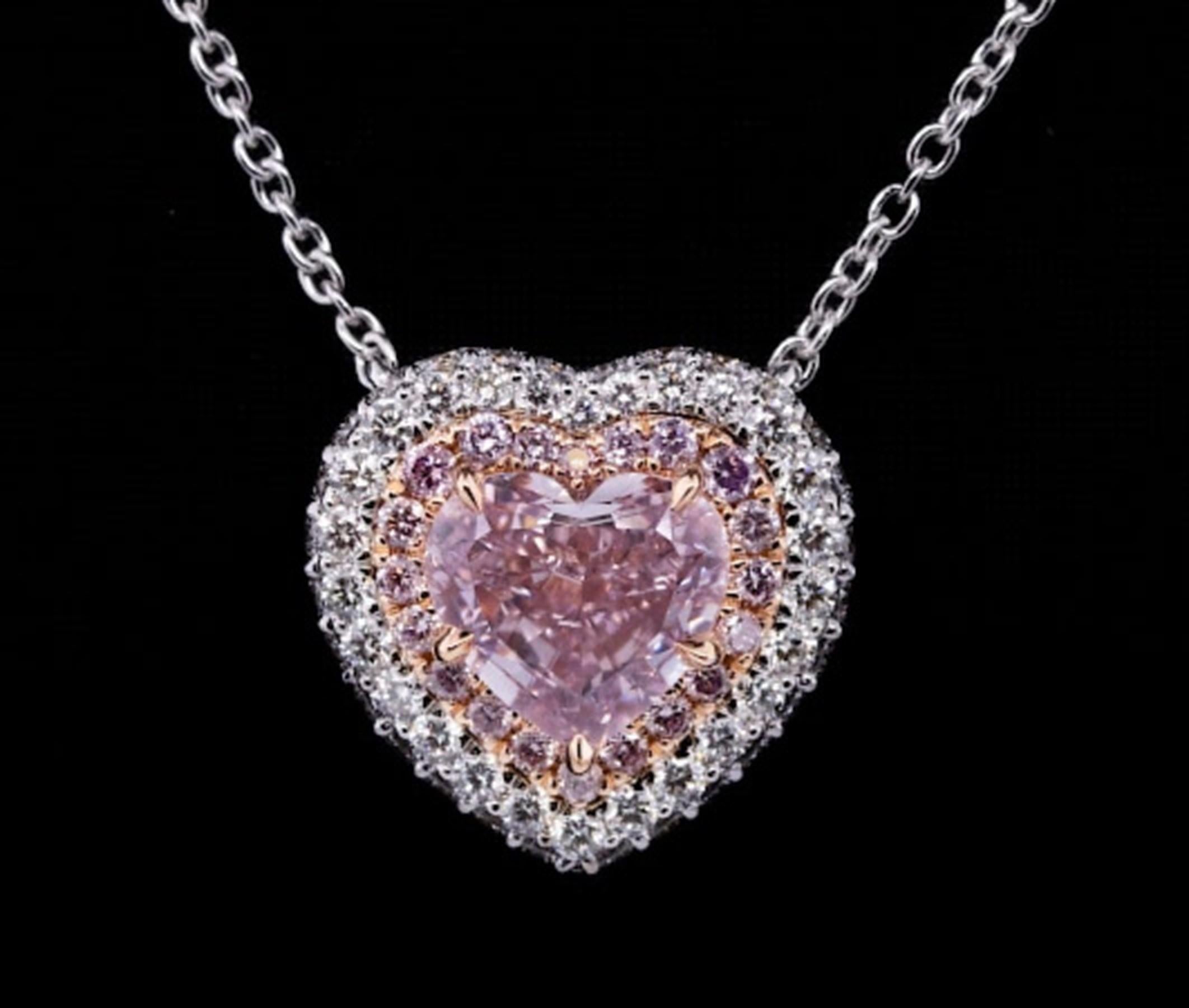 pink heart necklaces