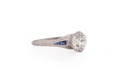 GIA Certified 2.17 Carat Art Deco Diamond Platinum Engagement Ring