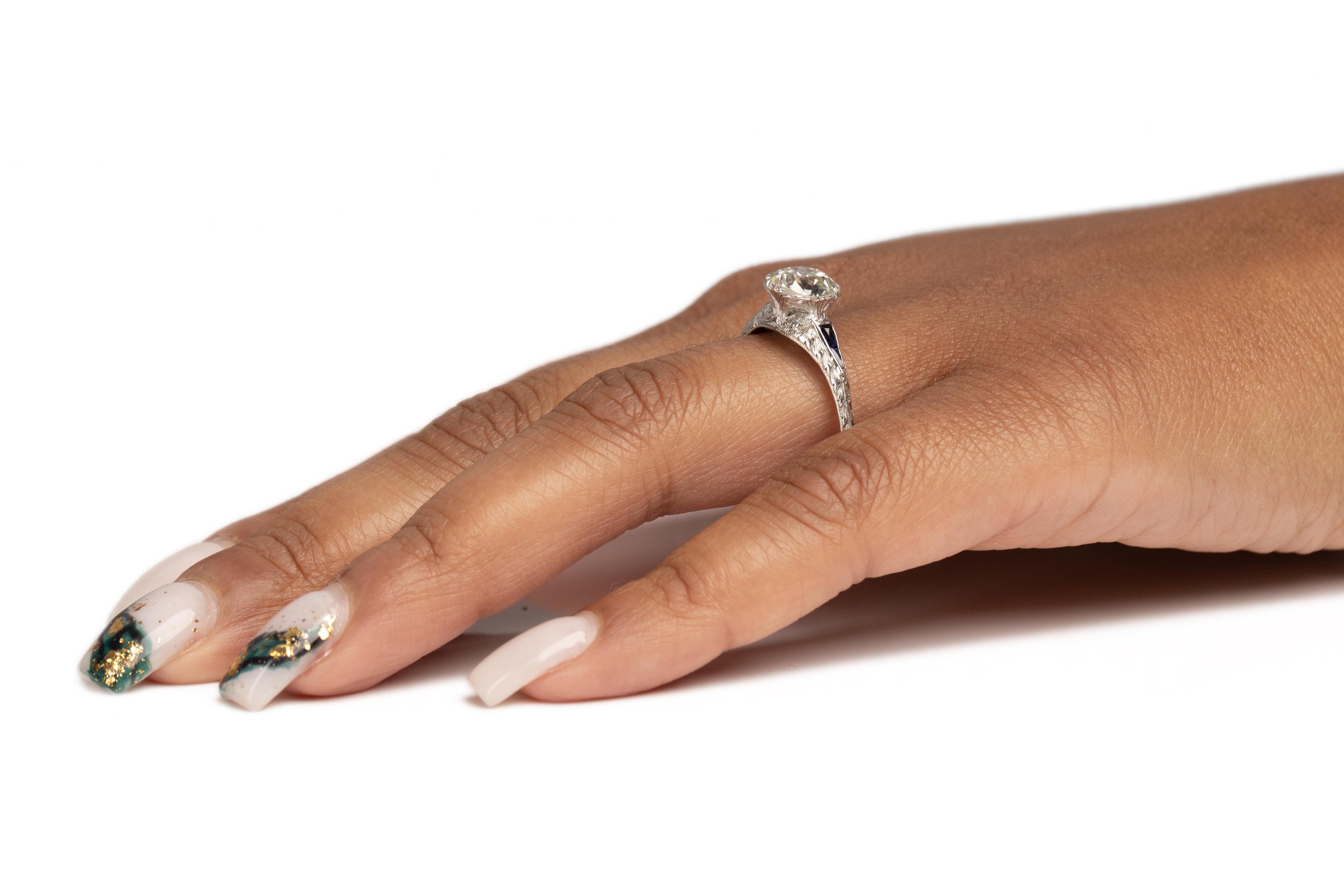 GIA Certified 2.17 Carat Art Deco Diamond Platinum Engagement Ring For Sale 2