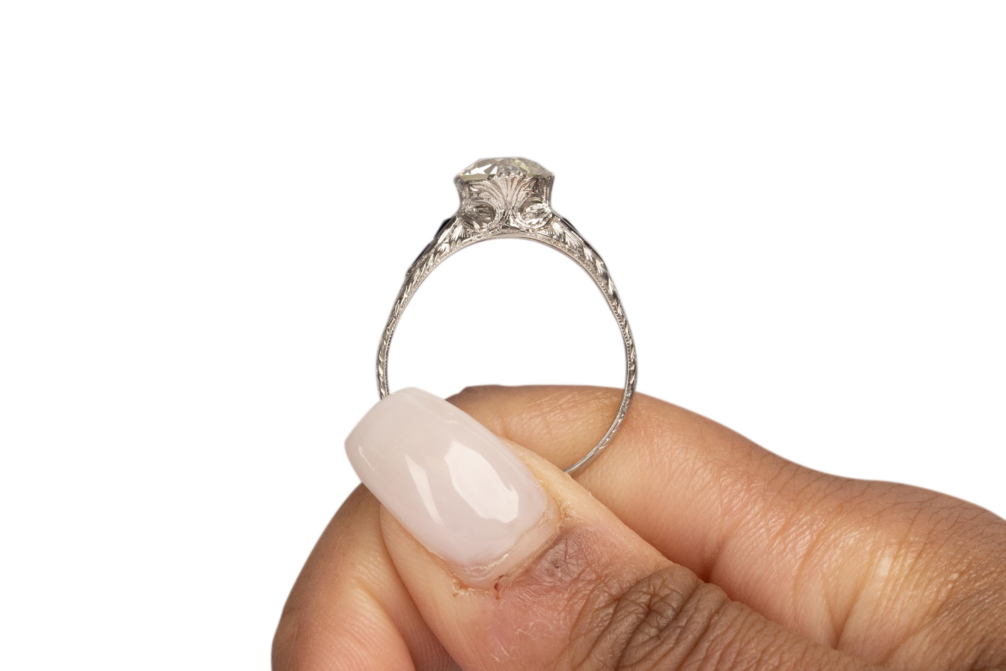 GIA Certified 2.17 Carat Art Deco Diamond Platinum Engagement Ring For Sale 3