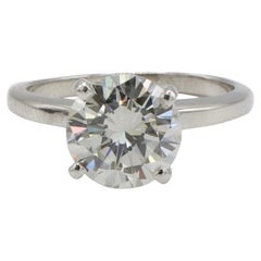 GIA Certified 2.17 Carat J VS1 Round Natural Diamond Solitaire Engagement Ring