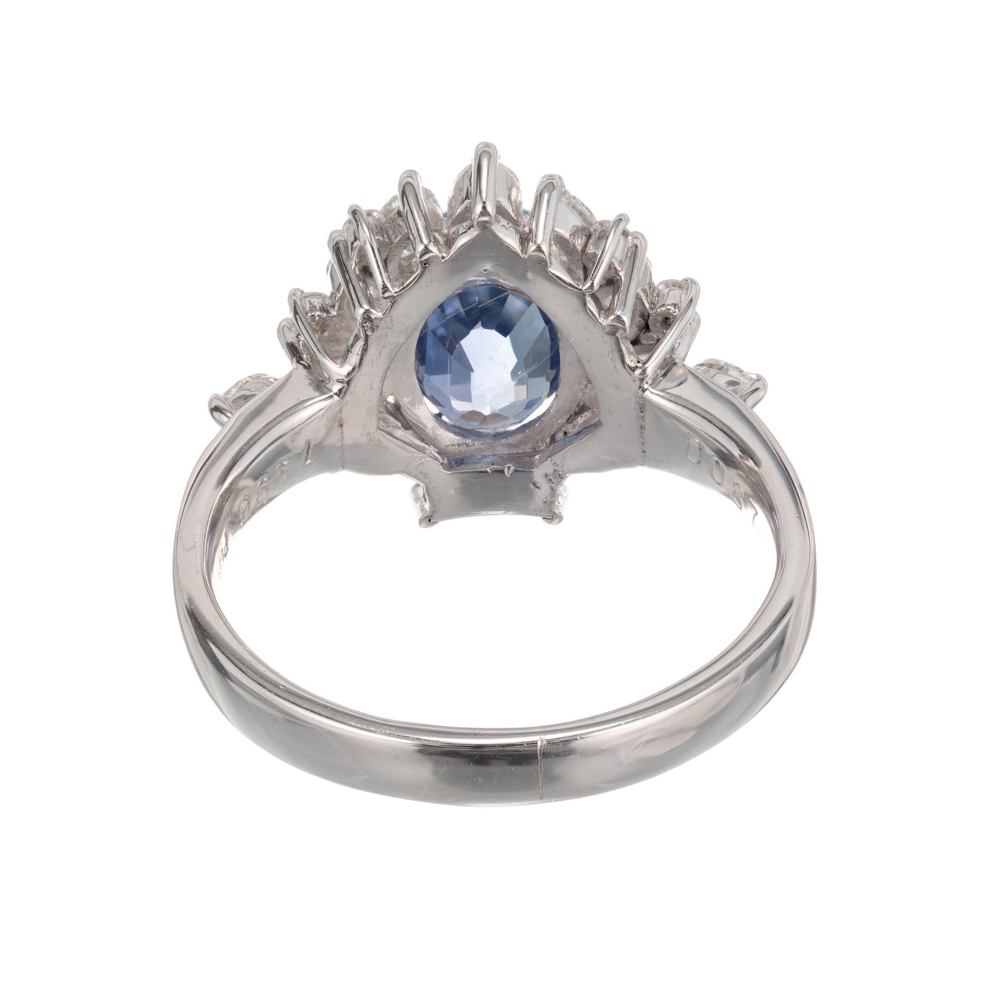 Platinring, GIA-zertifizierter 2,17 Karat Periwinkle-Blauer Saphir Diamant im Angebot 1