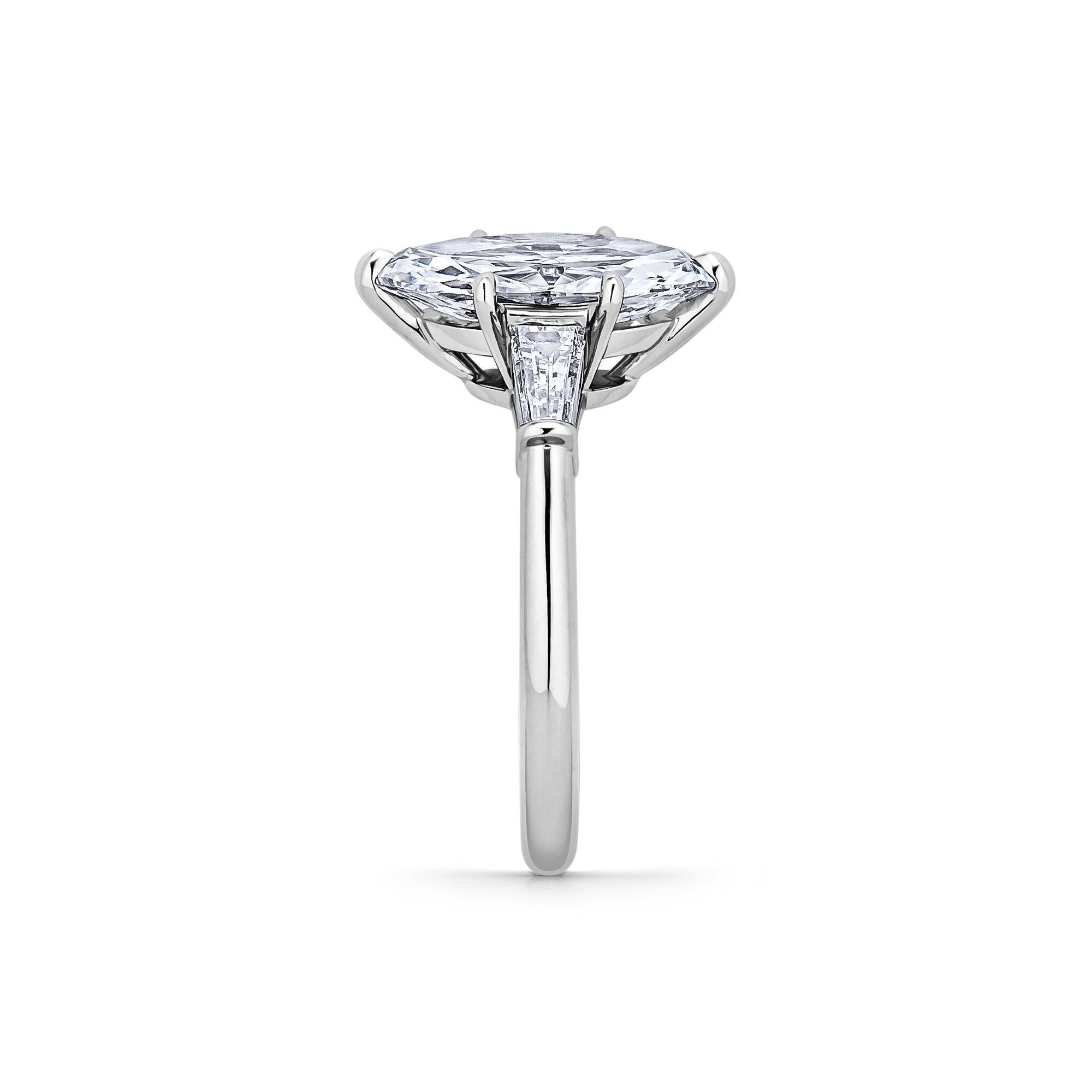 Contemporary 2.18 Carat Marquise Brilliant Cut Diamond Platinum Ring