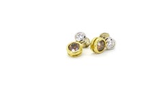 GIA certified 2.18 Carats Chocolate and White Diamond Earrings