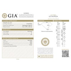 GIA Certified 2.19 Carat Emerald Cut Diamond Channel 18K White Gold Wedding Band