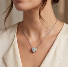 GIA-zertifizierte 2,19 Karat herzförmige Diamant-Anhänger-Halskette aus 14k Weißgold
