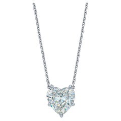 GIA-zertifizierte 2,19 Karat herzförmige Diamant-Anhänger-Halskette aus 14k Weißgold
