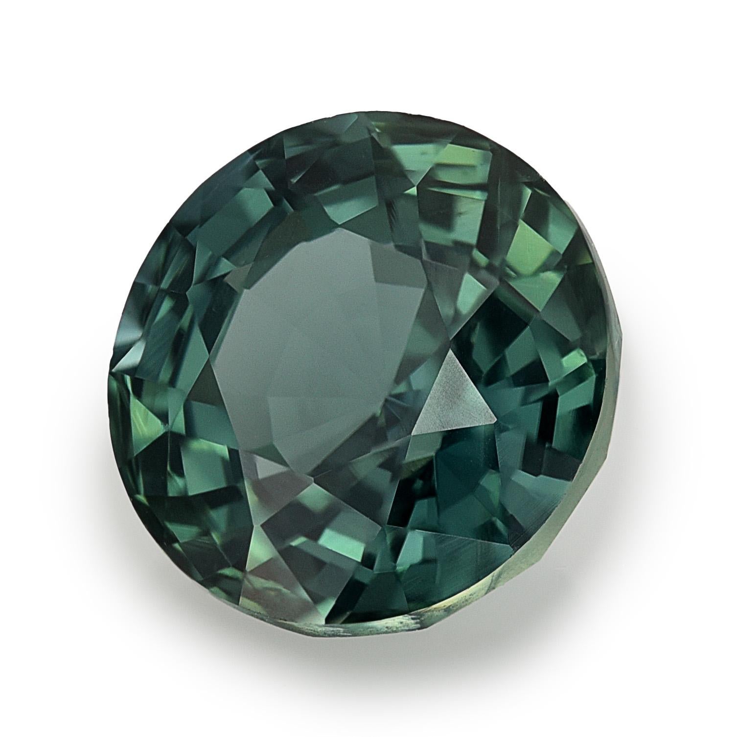 Mixed Cut GIA Certified 2.19 Carats Unheated Green Blue Sapphire For Sale