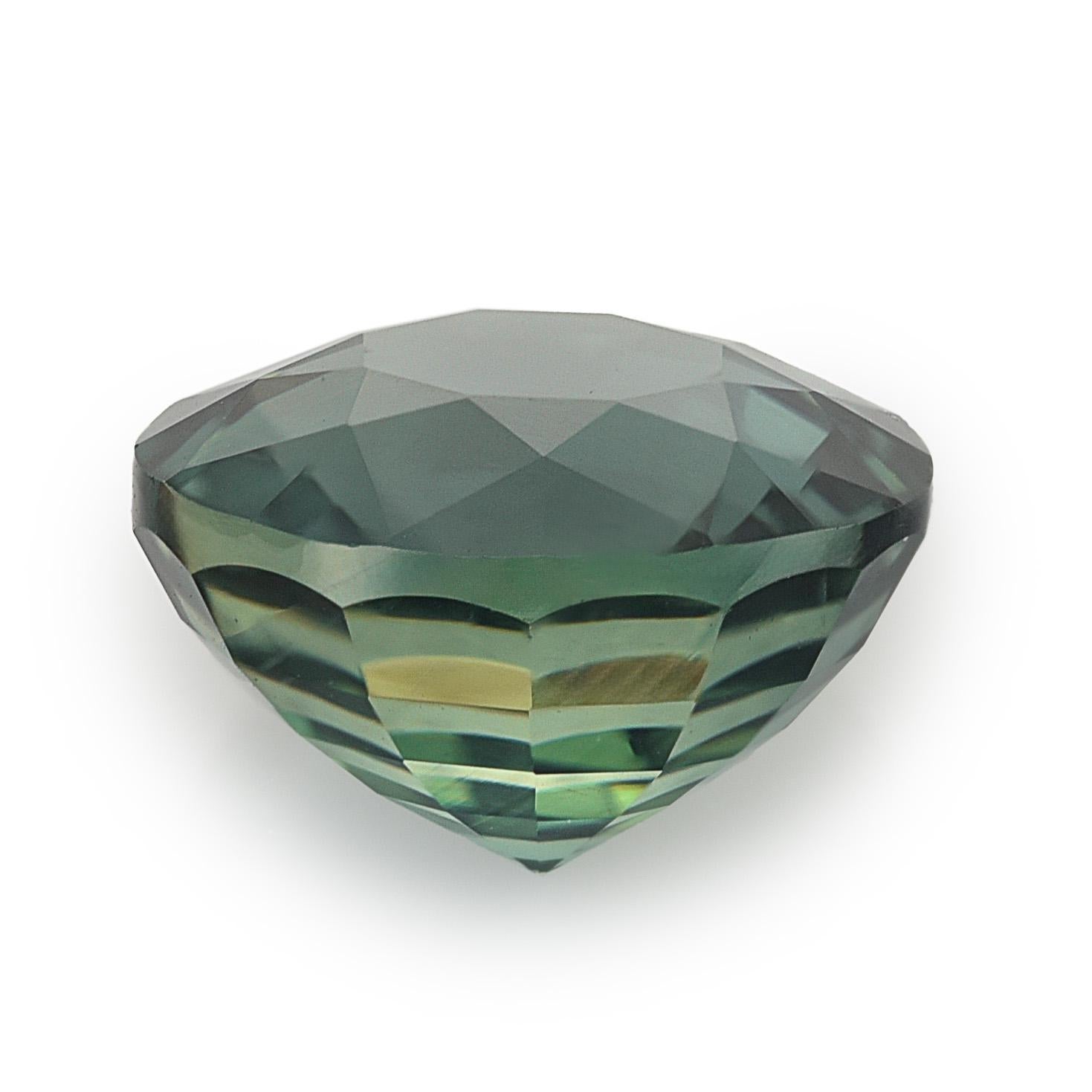 GIA Certified 2.19 Carats Unheated Green Blue Sapphire In New Condition For Sale In Los Angeles, CA