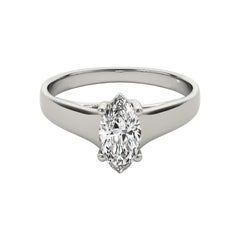GIA Certified 2.1ct Marquise Classic Prong Set Cathedral Diamond Ring