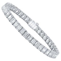 Pulsera de tenis de platino de 22,55 quilates con certificado GIA Diamantes talla esmeralda