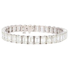 Bracelet en diamant certifié GIA 22 carats taille émeraude