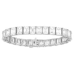 GIA Certified 22 Carat Emerald Cut Diamond Bracelet