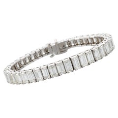 GIA-zertifiziertes Armband mit 22 Karat Diamanten im Smaragdschliff