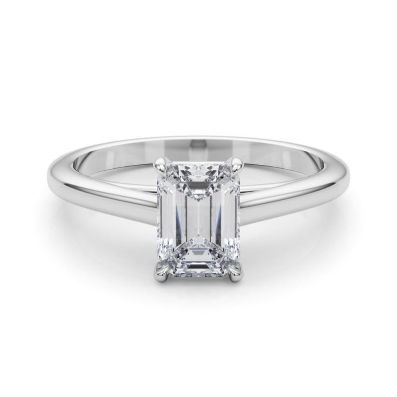 GIA Certified 2.2 Carat Emerald Solitaire Cathedral Platinum Diamond Ring