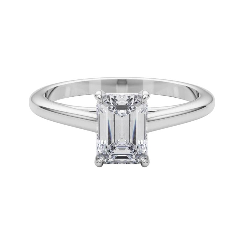GIA Certified 2.2 Carat Emerald Solitaire Cathedral Platinum Diamond Ring